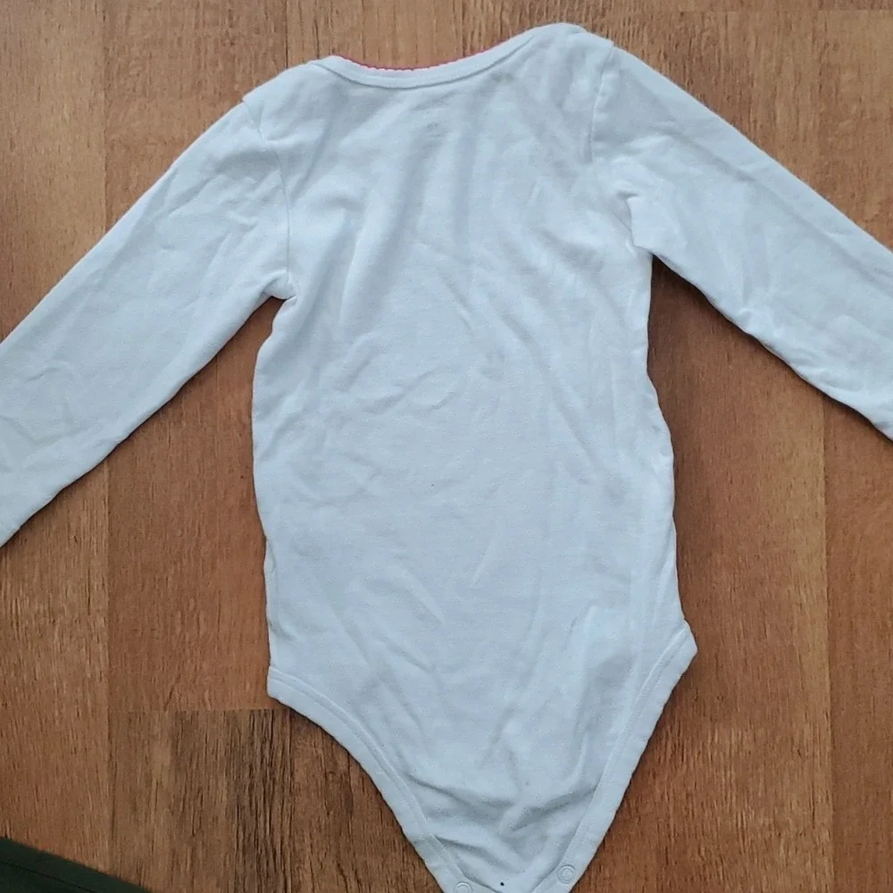 Carters‎ Girls Rose Onesie Long Sleeve Outfit with Olive Green Pants Size 18M